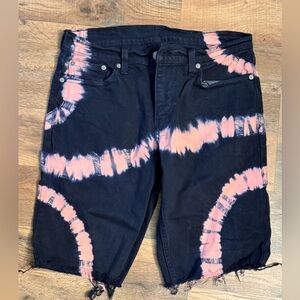Levi's Blue and Pink Tie-Dye Denim Shorts